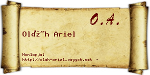Oláh Ariel névjegykártya